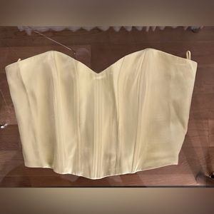 Yellow Satin Corset Tube Top